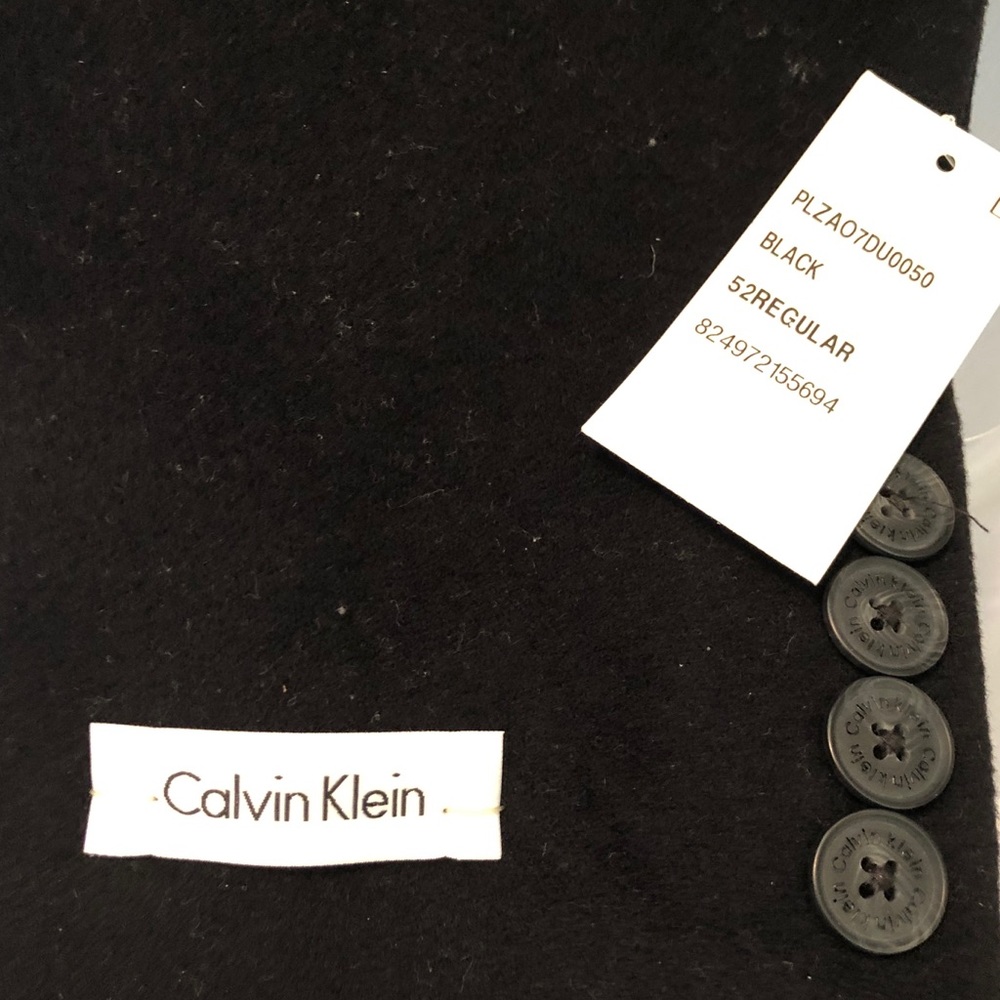NWT Men’s Calvin Klein Dress Coat Black 52R WOW! - Picture 6 of 8
